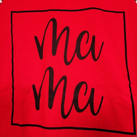 Women's Ma Ma Print Long-Sleeve Raglan Top Red Leopard & Stripes Size Small - Picture 4 of 8